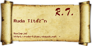 Ruda Titán névjegykártya
